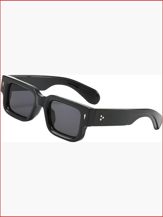 Thick Square Frame Chunky Rectangle Sunglasses UV400 Protection